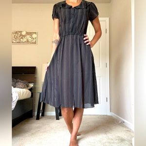 Vintage Jonathan Martin Sheer Striped Retro Dress